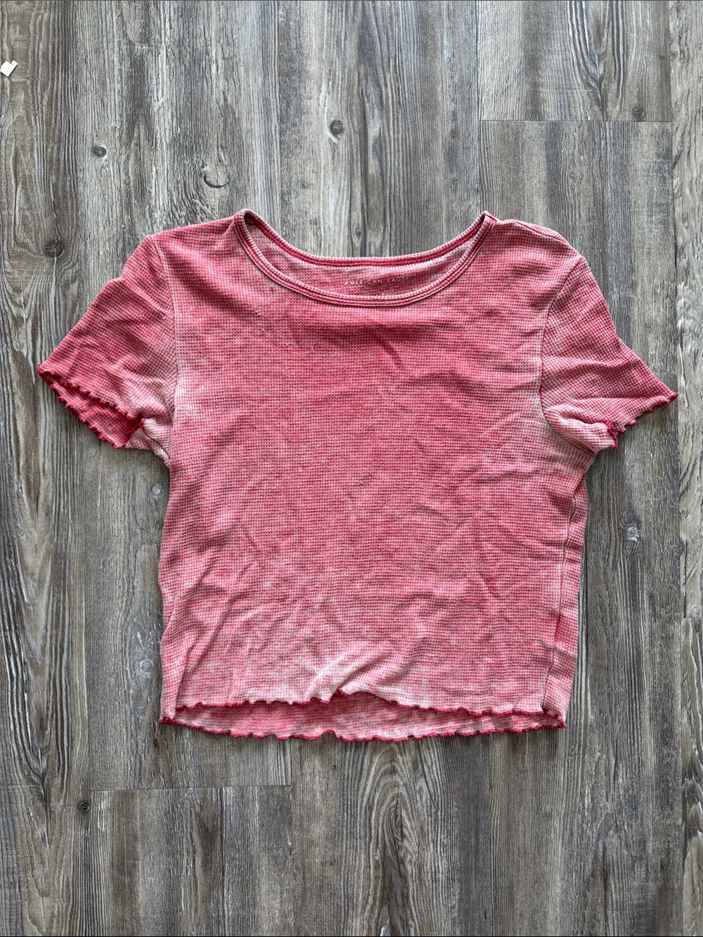 American Eagle Outfitters Coral Ribbed Crop Top